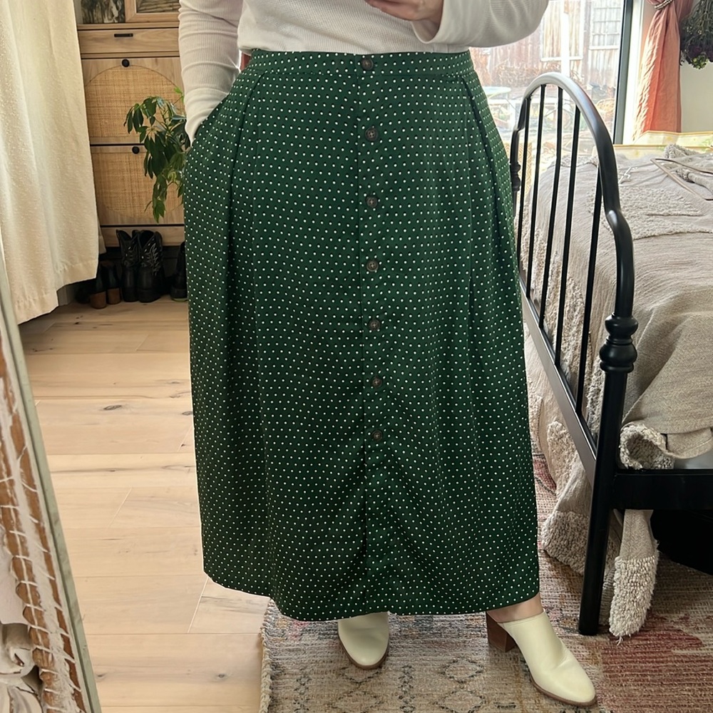 Who What Wear Green/White/Black Polka Dot Skirt, Size 22W